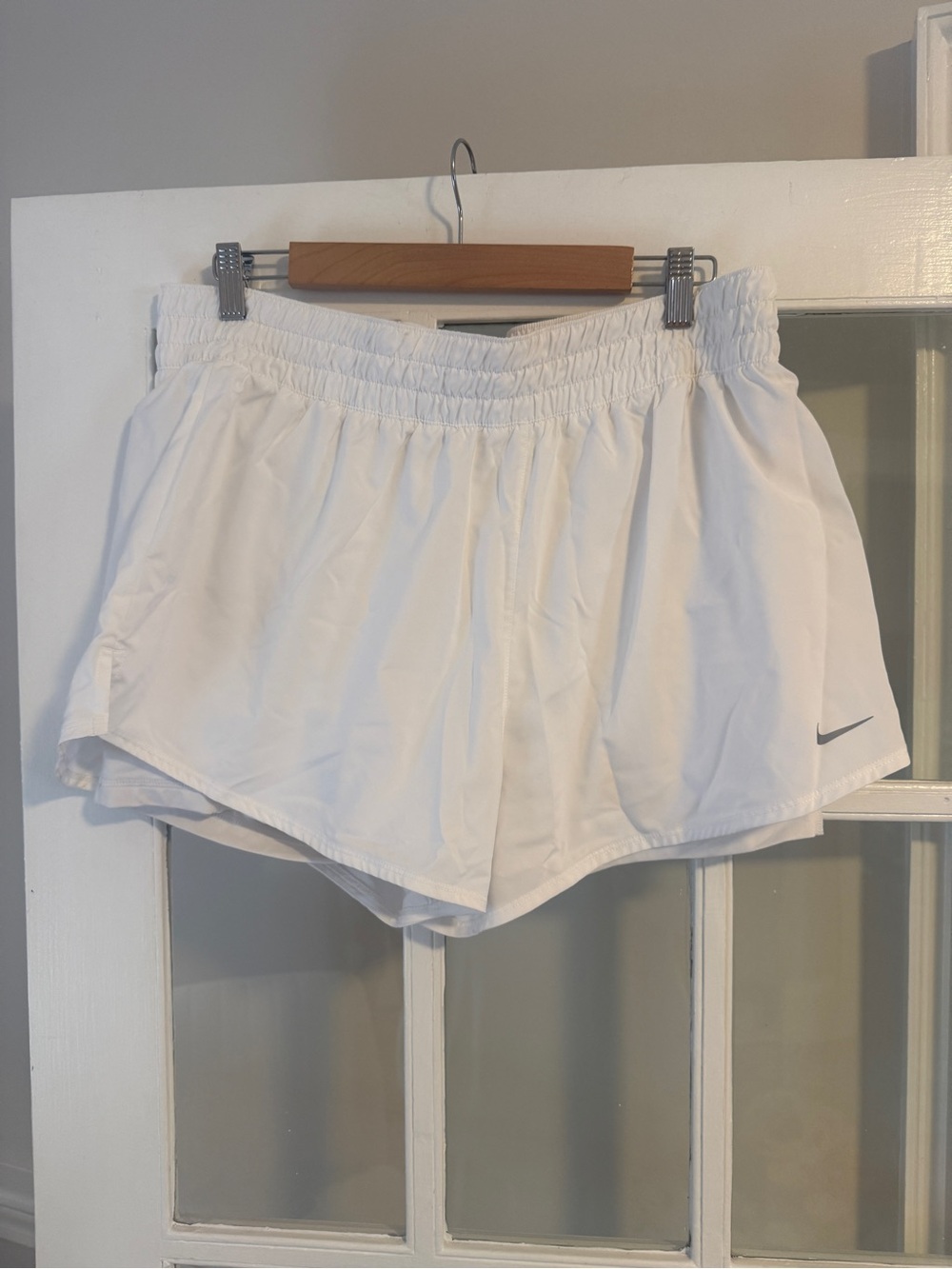 Nike White Women’s Running Shorts with built in shorts